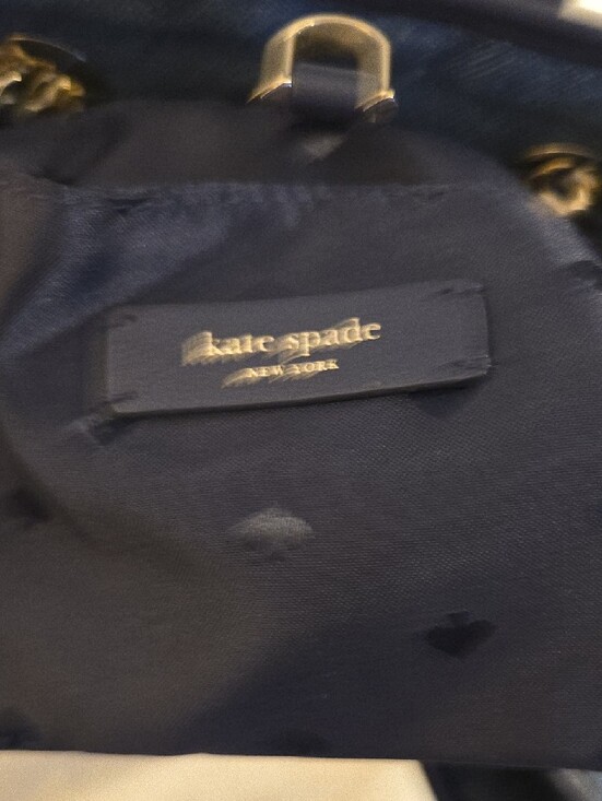 kate spade Quilted Blue Denim Drawstring Backpack with Gold Chain main image 7